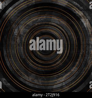 Luxury golden and black circles grunge geometric abstract background. Vector retro design Stock Vector