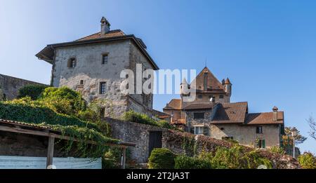 Village of Yvoire, on the banks of Lake Geneva, in Haute Savoie, France Stock Photo