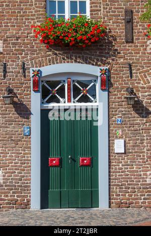 brick fasede of old building in Kerken, small town in Germany Stock Photo