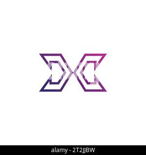 Letter X Line Logo Design. X Initial Vector Stock Vector