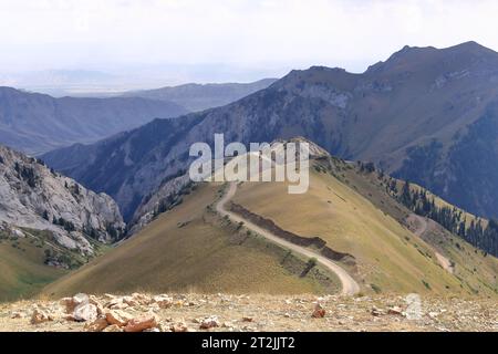 the Moldo-Ashuu pass, district of Songkol Region in western Kyrgyzstan Stock Photo