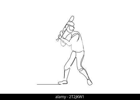 male person baseball sport suit lifestyle line art design Stock Vector