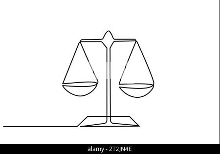 scales of justice simple icon line art Stock Vector