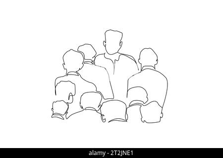 people crowd city life work life psychology thoughts lifestyle line art Stock Vector