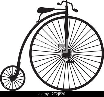 Penny - Farthing or High Wheel Bicycle. Vector Illustration. Stock Vector