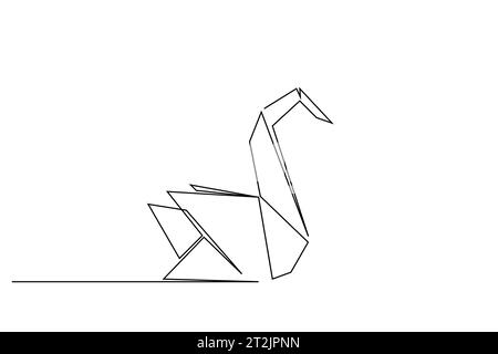 origami swan object cultural line art design Stock Vector