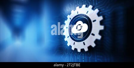 Cloud technology computing and data storage concept on virtual screen. Stock Photo