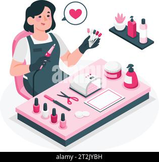 Nail artist concept vector illustration Stock Vector