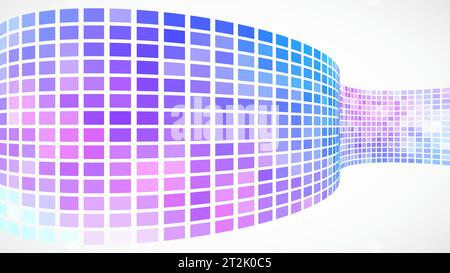 Abstract retro background. Waves are made of squares. Pixel art vector illustration. Stock Vector