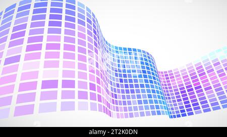 Abstract retro background. Waves are made of squares. Pixel art vector illustration. Stock Vector