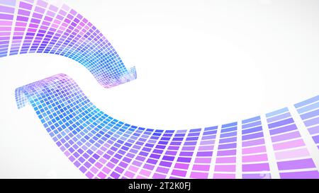 Abstract retro background. Waves are made of squares. Pixel art vector illustration. Stock Vector