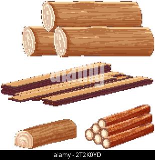 Building materials of wood - vector illustration Stock Vector Image ...