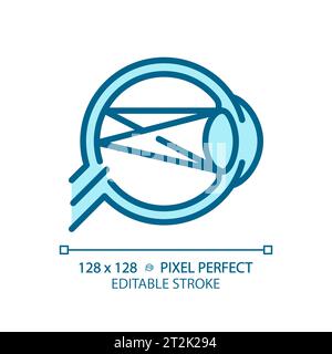 2D customizable simple thin linear blue astigmatism icon Stock Vector