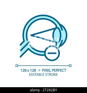 2D customizable simple thin linear blue myopia icon Stock Vector