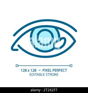 2D customizable simple thin linear blue teardrop icon Stock Vector