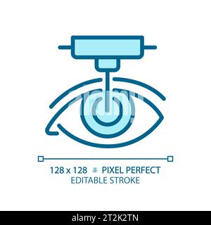 2D customizable simple thin linear blue laser surgery icon Stock Vector