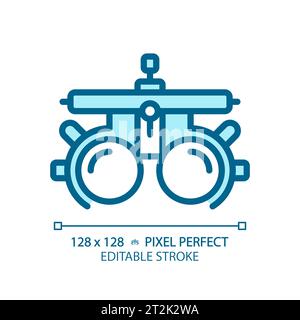2D customizable simple thin linear blue trial frame icon Stock Vector