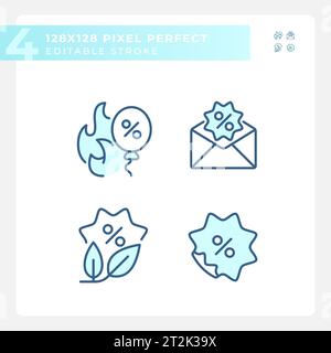 Editable pixel perfect discounts icons set Stock Vector