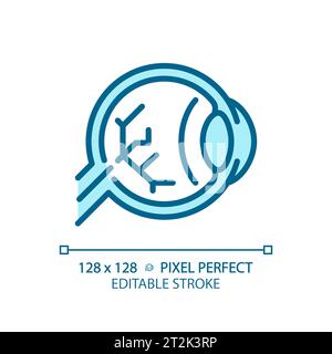2D customizable simple thin linear blue eyestrain icon Stock Vector