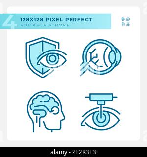 Customizable pixel perfect eye care icons set Stock Vector