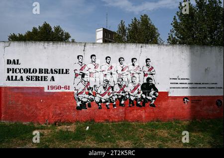 Graffiti wall at the stadium of AC Mantova, Mantua, Lombardy, Italy Stock Photo