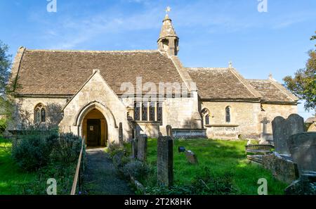 Village parish church of Saint Nicholas, Biddestone, Wiltshire, England, UK Stock Photo