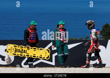 Phillip Island Grand Prix Circuit, 20 October 2023: Alex Rins (ESP) of Team Suzuki Ecstar crashes during the 2023 MotoGP Australian Motorcyle Grand Prix. corleve/Alamy Live News Stock Photo