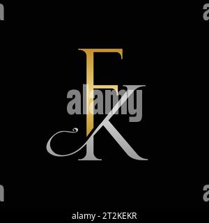 FK logo, FK monogram, initials KF logo, letter KF logo, Elegant, icon, vector Stock Vector