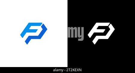 FP Logo, FP Monogram, Initial FP Logo, Letter FP negative space logo, Icon, Vector Stock Vector