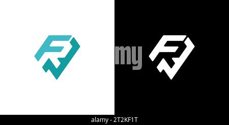 FR Logo, FR Monogram, Initial FR Logo, Letter FR negative space logo, Icon, Vector Stock Vector