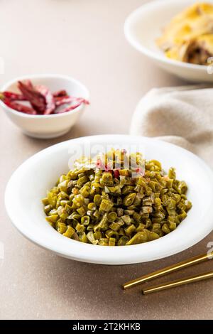 Stir Fried Sour Long Beans Stock Photo