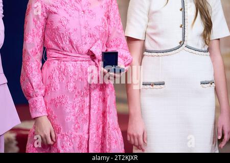 Oviedo. Spain. 20th October, 2023. ,  Crown Princess Leonor attends Audience with Princess of Asturias awards winners during Princess of Asturias Awards 2023 at Reconquista Hotel on October 20, 2023 in Oviedo, Spain. Credit:MPG/Alamy live News Stock Photo