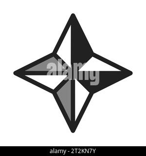 Sparkle blink black and white 2D cartoon object Stock Vector