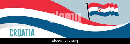 Croatia happy National day celebration banner vector illustration Stock Vector