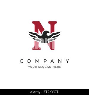 N Letter Logo, Eagle wings logo, Falcon Logo Template vector illustration design Icon Symbol. Alphabet N with Eagle symbol Stock Vector