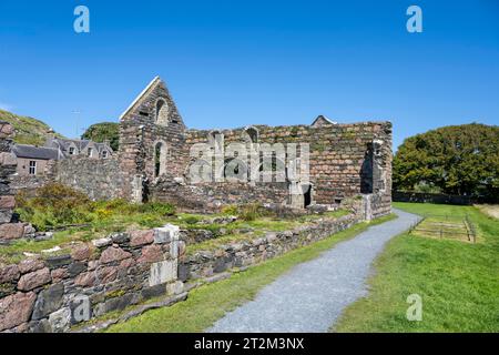 Former nunnery, monastic ruins, Iona Nunnery, on the Hebridean island of Iona, Isle of Mull, Scotland, Great Britain Stock Photo