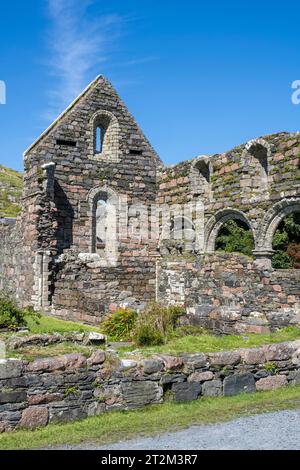 Former nunnery, monastic ruins, Iona Nunnery, on the Hebridean island of Iona, Isle of Mull, Scotland, Great Britain Stock Photo