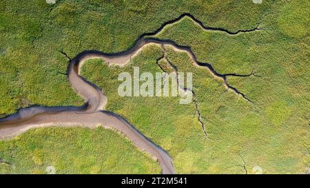 Welsh Rivers From Aerial Aerial view, river and tributaries Afon Dwyryd, Wales, Great Britain ...