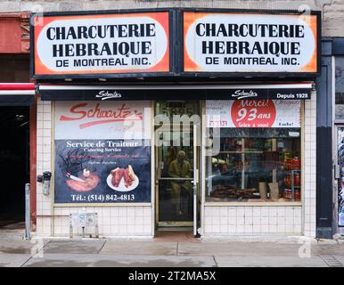 Schwartz's deli a Montreal institution serving traditional Smoked meat on St-Laurent street Stock Photo