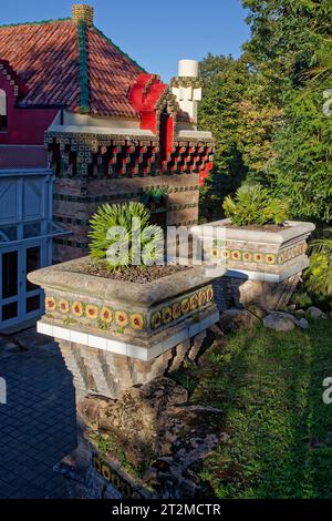 COMILLAS, SPAIN, September 28, 2023 : El Capricho, a villa designed by Antoni Gaudí, built in 1883–1885, belongs to the architect's orientalist period Stock Photo