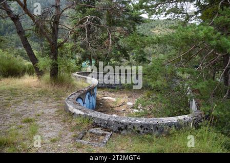 Abandoned, Empty and Overgrown Swimming Pool Provence France Stock Photo