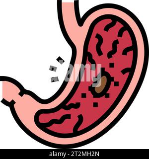 gastric ulcer gastroenterologist color icon vector illustration Stock Vector