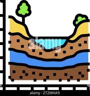 groundwater flow hydrogeologist color icon vector illustration Stock ...