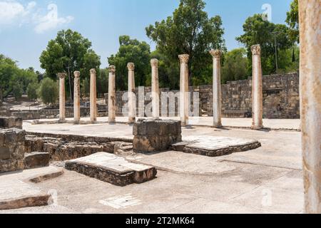 Beit Shean, Israel - August 13, 2023: Ruins of the ancient Roman Byzantine city Scythopolis in Beit Shean National Park, Israel, Middle East Stock Photo