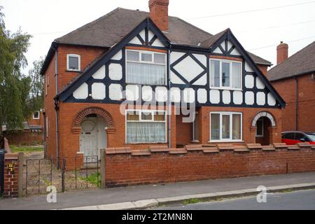 A pair of 1930s built semi detached houses in Doncaster Stock Photo