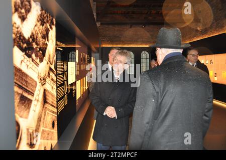 Berlin, Germany. 20th Oct, 2023. Senate President Milos Vystrcil (centre) pays tribute to the victims of the Nazi regime at Berlin's Plotzensee prison, Berlin, Germany, October 20, 2023. Credit: Zapotocky Ales/CTK Photo/Alamy Live News Stock Photo