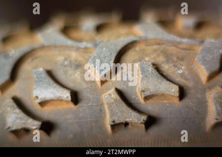 Abstract blurred macro of bike tire tread texture for health, sports and transportation concept Stock Photo