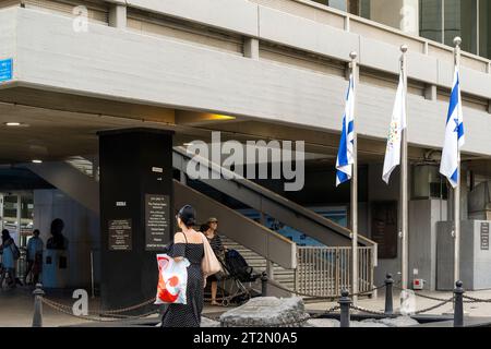 Tel Aviv - August 17, 2023: The site where Yitzhak Rabin, Israel's Prime Minister and Minister of Defense, was murdered on Saturday, November 4, 1995 Stock Photo