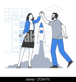 Successful launch and run startup Stock Vector