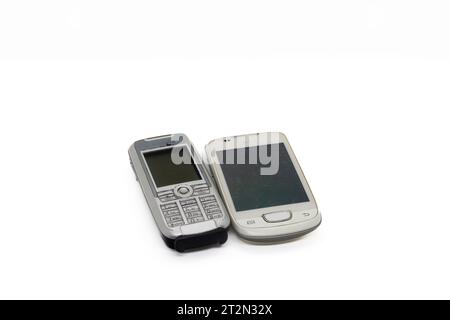 old technology isolated on white Stock Photo